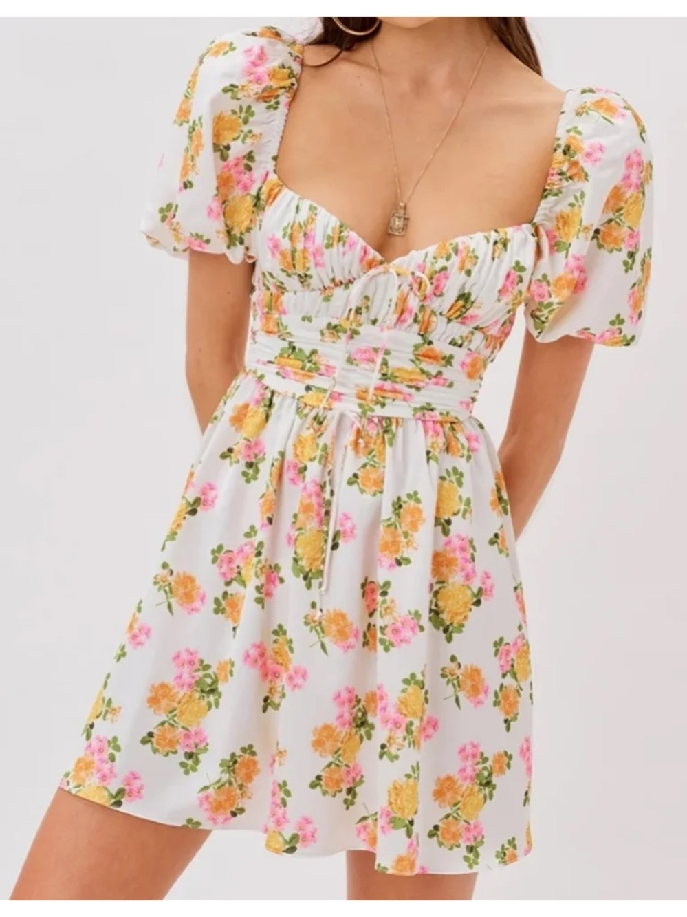 For Love & Lemons Emma Floral Mini Dress